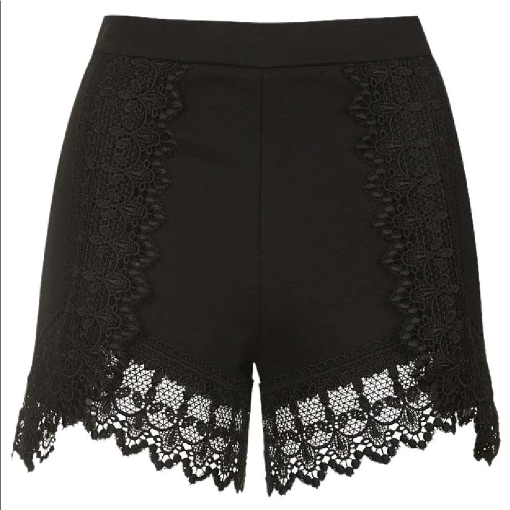 ❌SOLD❌ Topshop black lace high waist shorts - Picture 2 of 7